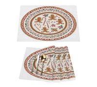 Lot de 4 sets de table vintage en vinyle pour tables de salle à manger, cuisine, résistants à la chaleur, lavables et lavables