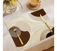 Lot de 4 Sets de Table Vues des Navires, Dessous Table Antidérapants en Lin Mécanique Médiéval, Dessous Lavable pour Cuisine et Salle Décor 30x45cm