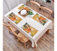 Lot de 4 Sets de Tables PVC Lavables Antidérapant Résistant à l'usure à la Chaleur,Mignon écureuil Fleur lys Sauvage Faune Printemps Floral,Facile à Nettoyer et Stocker, 45cmx30cm