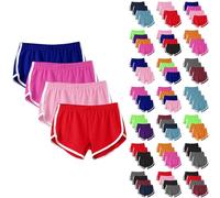 Lot De 4 Short De Sport Femme Coton Taille Haute,Décontracté Jogging Fitness Sport Training Yoga Golf Pantalon Court Tennis Joggers Running D'Été pour Femmes Bordure Blanche Short De Bain Femme Noir