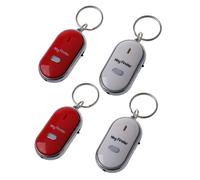 Lot de 4 sifflets de recherche de clés perdues, clignotants, bips, localisateur, télécommande, porte-clés, anneau LED