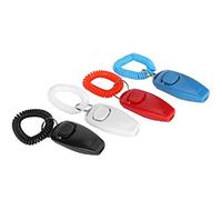 Lot de 4 Sifflets et Clickers de Dressage 2 en 1 avec Son Clair pour Chiens, Conception Intégrée pour Un Dressage Fiable, Fournitures de pour Chiens avec Clickers Bleu/Rouge/Noir/Blanc