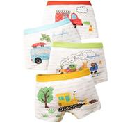 Lot de 4 slips pour enfants - Confortables - Respirants - Taille élastique - Pour tous les jours - Activités de plein air - 3-14 boxers - 156, Blanc., 8-10 ans