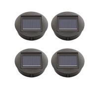 Lot de 4 Socles de Lampe Solaire avec Ampoule LED, Veilleuse LED Étanche IP44, Socle Lumineux pour Cour, Camping et Pique-Nique en Extérieur