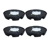 Lot de 4 soucoupes à arrosage automatique en coton pour système de mèche - Plateau d'égouttement pour plantes d'intérieur et d'extérieur - Capacité d'eau de 2,8 l - Noir (A)