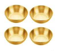 Lot de 4 soucoupes en acier inoxydable pour servir des sauces et des noix, passent au lave-vaisselle (doré)