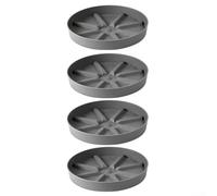 Lot de 4 soucoupes rondes en plastique épais pour pot de fleurs intérieur ou extérieur - Base de protection de surface - Blanc, vert, gris, 19 cm (gris)