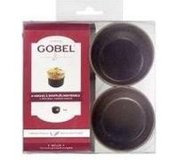 Gobel Tartelette ronde 293490 Cannelle – Fond mobile anti-adhérent – Lot de 4 Ø 8 cm