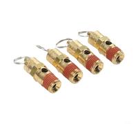 Lot de 4 soupapes de contrôle de sécurité pour compresseur d'air 1/4 NPT filetées en laiton pour régulation de pression entre 125 PSI et 270 PSI (300 PSI)