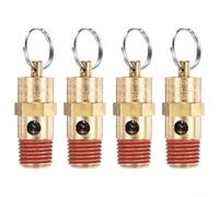 Lot de 4 soupapes de contrôle de sécurité pour compresseur d'air 1/4 NPT filetées en laiton pour régulation de la pression entre 125 PSI et 270 PSI (135 PSI)