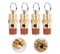 Lot de 4 soupapes de contrôle de sécurité pour compresseur d'air 1/4 NPT filetées en laiton pour régulation de la pression entre 125 PSI et 270 PSI (175 PSI)