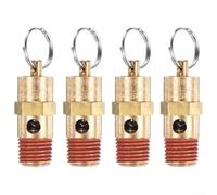 Lot de 4 soupapes de sécurité en laiton 1/4 NPT pour relâchement de pression du compresseur d'air et contrôle constant du débit dans les équipements électriques (150 psi)