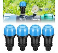 Lot de 4 soupapes d'évacuation d'air de 1,9 cm pour irrigation - Disjoncteur sous vide en polypropylène avec filetage NPT pour systèmes d'égouttement de jardin et gazon (1,9 cm)