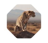 Lot de 4 sous-verres en cuir motif guépard africain sauvage pour boissons, dessous de verre absorbants, résistants à la chaleur, pour protection de table, tapis de tasse pour décoration d'intérieur,