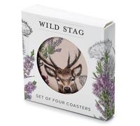 Lot de 4 sous-Verres en liège - Cerf Sauvage