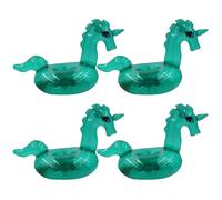 Lot de 4 sous-verres gonflables licorne verts pour fêtes sur la plage et au bord de la piscine ¿ Porte-gobelets flottants en PVC durable