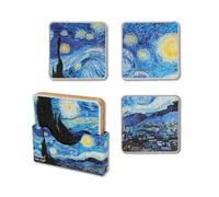 Lot de 4 sous-Verres - Vincent Van Gogh - Nuit Étoilée