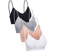 Lot de 4 soutiens-gorge cami rembourrés sans couture pour femme, Taille XL