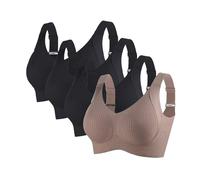 Lot de 4 soutiens-gorge push-up pour femme sans armatures : bonnets souples et respirants Soutien-gorge de sport grandes tailles Soutien-gorge de sport pour femme Lingerie avec couverture complète