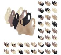 Lot de 4 soutiens-gorge push-up pour femme sans armatures : bonnets souples et respirants Soutien-gorge de sport grandes tailles Soutien-gorge de sport pour femme Lingerie avec couverture complète