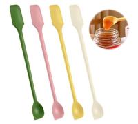 Lot de 4 spatules en silicone, grattoir à double tête, petite spatule en silicone, spatule Nutella Cuillère pour confiture, bouteilles étroites et fines (26 cm)