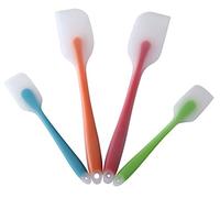 Lot de 4 spatules en silicone - Spatule flexible résistante à la chaleur 450F avec noyau en acier inoxydable - Ustensiles de cuisine haut de gamme de qualité FDA avec une bonne prise en main - sans