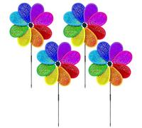 Lot de 4 spinners réfléchissants colorés pour moulins à vent et décoration extérieure