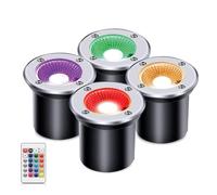Lot De 4 Spots D'extérieur 3 W - Projecteur À Faisceau RVB, Lampadaire Encastré Basse Tension 12 V/24 V, Éclairage De Jardin Enterré Étanche IP67, Projecteur Avec Télécommande Pour Jardin(3W(12V))