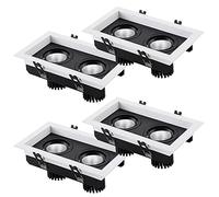 Lot de 4 Spots encastrés LED à cardan Multiples 10 W, 14 W, 20 W, 24 W, Angle réglable, Anti-éblouissement, sans Scintillement, 6 000 K, 4 000 K, 3 000 K, 20 W - 3 000 K