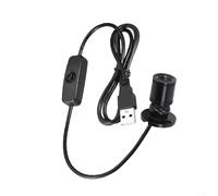 Lot de 4 spots LED à intensité variable USB 5 V en aluminium réglable avec cordon de 1,5 m pour vitrine, cabi, étagère, lumière blanche chaude noire