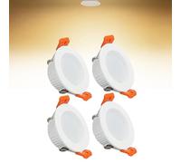 Lot de 4 spots LED encastrables de plafond 3 W, blanc chaud 3000 K, panneau lumineux ultra fin, coupe Φ50-55 mm, AC110-240 V pour salon, bureau