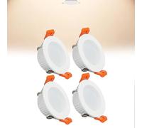 Lot de 4 spots LED encastrables de plafond 3 W, lumière blanche neutre 4 000 K, panneau ultra fin, coupe Φ50-55 mm, AC110-240 V, lumières descendantes rondes pour salon, bureau
