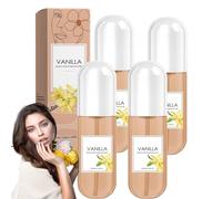 Lot de 4 sprays pour cheveux à la vanille - Brume parfumée légère et durable - Taille de voyage - Parfum portable polyvalent - Apaise le corps et l'esprit - Merveilleux parfum - Cadeaux pour femmes et