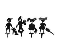 Lot de 4 statues de zombies mignons pour décorer votre jardin, pelouse ou cour lors d'une fête d'Halloween.