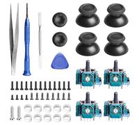 Lot de 4 sticks de rechange pour manette PS5, module de joystick analogique 3D avec 4 capuchons de pouce, kit de réparation, effet Hall compatible avec PS5