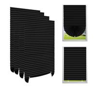 Lot de 4 stores temporaires occultants sans perçage à coller pour fenêtre, maison, chambre à coucher, salle de bain (noir, 60 x 150 cm)