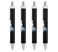 Lot de 4 stylos à bille à encre bleue Bull Dog pour bureau, école