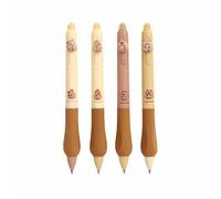 Lot de 4 stylos à bille effaçables de couleur bleue, jolis stylos à bille rétractables pour dessin, écriture, planificateur, journal, mots croisés, puzzles, fournitures de bureau (BR)