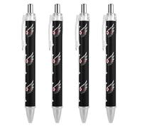 Lot de 4 stylos à bille rétractables avec ailes de croix gothiques, 0,5 mm, écriture fine et lisse, pour la maison, le bureau, noir, 4 pièces AS PIC 1