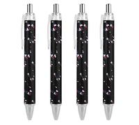 Lot de 4 stylos à bille rétractables avec drapeau de l'État d'Hawaï - Encre noire - 0,5 mm - Pour écriture lisse - Accessoires pour bureau