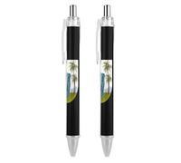 Lot de 4 stylos à bille rétractables avec revêtement chocolat 0,5 mm pour la maison et le bureau Noir