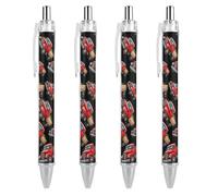 Lot de 4 stylos à bille rétractables en forme de camion de ferme, 0,5 mm, écriture fluide, encre noire, accessoires pour prise de notes, pour bureau