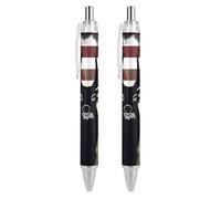 Lot de 4 stylos à bille rétractables rétro avec écran de test Encre noire Pointe fine 0,5 mm Fournitures de bureau