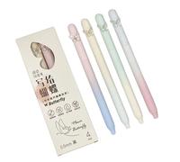 Lot de 4 stylos à encre gel à séchage rapide avec motif papillon et fleur, pointe de 0,5 mm, fournitures scolaires et de bureau, pour écrire, journal, noir