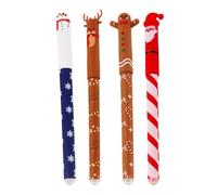 Lot de 4 stylos à encre gel effaçable avec encre effaçable, motif Père Noël, renne et elfe, stylo d'écriture lisse pour enfants et adultes, cadeaux de Noël
