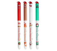 Lot de 4 stylos à encre gel effaçables - Outil d'écriture de Noël - Stylo de signature - Pour les cours d'art, planification, journal, scrapbooking, rapports, croquis, conception, travaux manuels