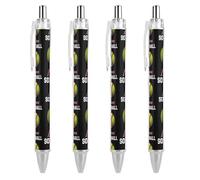 Lot de 4 stylos à encre gel I Love Softball pour homme et femme, pointe fine de 0,5 mm, encre noire, écriture lisse, pour accessoires de notes