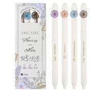Lot de 4 stylos à encre gel papillon 0,5 mm à séchage rapide pour journal, écriture lisse, séchage rapide