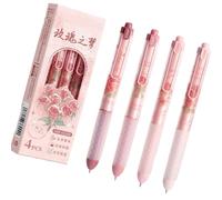 Lot de 4 stylos à encre gel rétractables à séchage rapide pour écrire, dessin, journal, croquis, note en classe