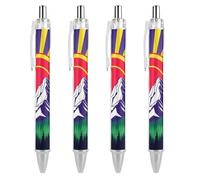 Lot de 4 stylos à encre gel rétractables pour la maison, le bureau, l'université - Motif nain de tournesol - Noir - 0,5 mm